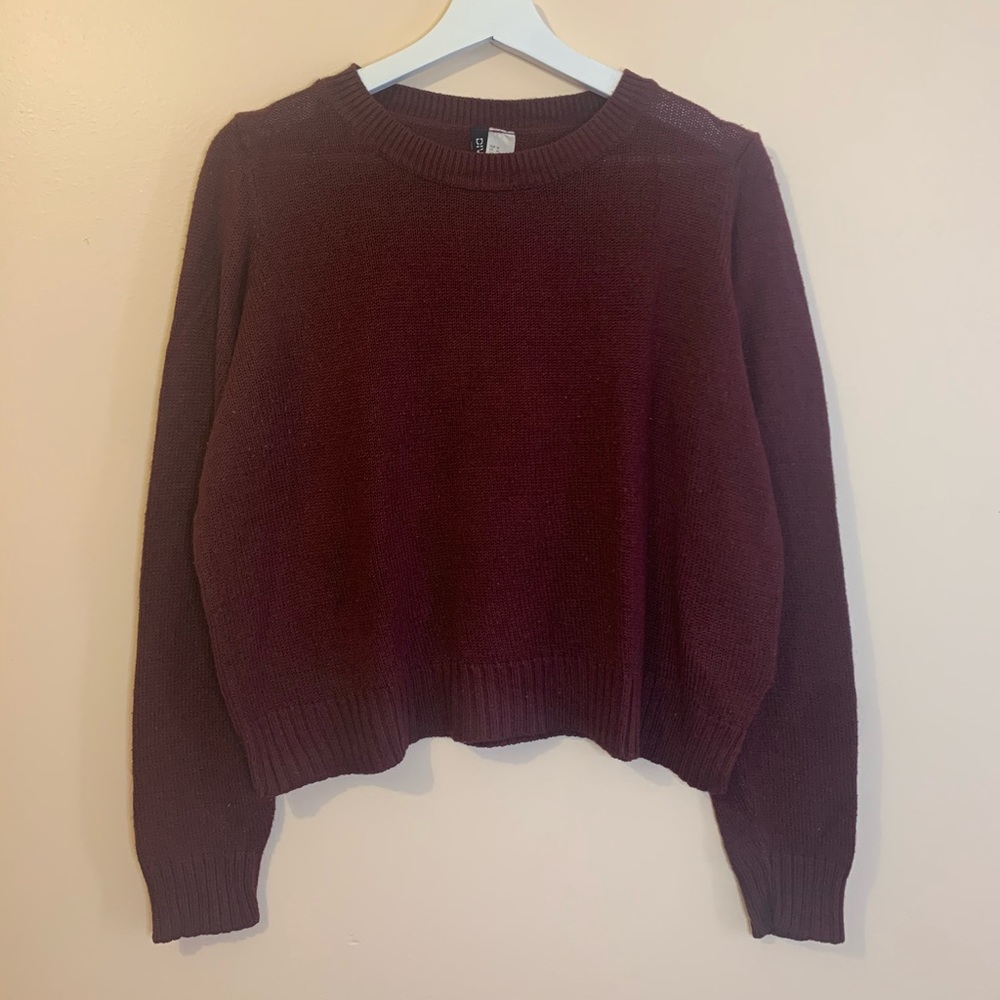 H&M light knit maroon long sleeves
